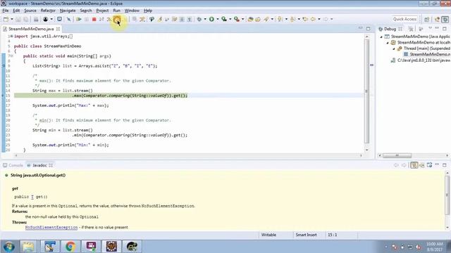 How to find the max and min element using Java 8 Stream? | Streams in Java 8 смотреть онлайн