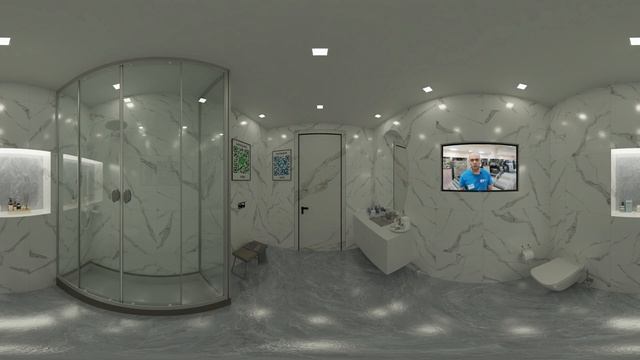 Керамогранит Primavera Эльбрус TP66M24 и Хасия TP66M21 в интерьере ванной комнаты. смотреть онлайн