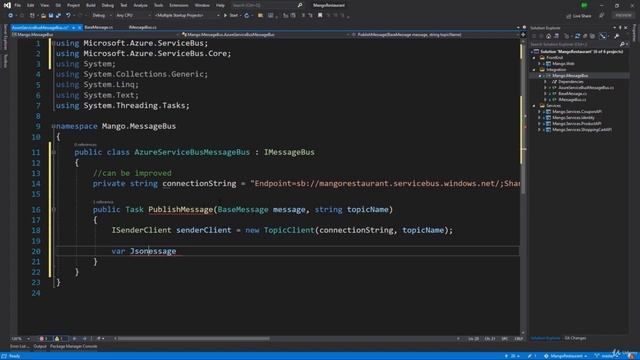 5 Сервисная шина Azure в микро сервисах на ASP.NET, передача сообщений в сервисную шину Azure смотреть онлайн