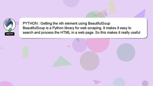 PYTHON : Getting the nth element using BeautifulSoup смотреть онлайн