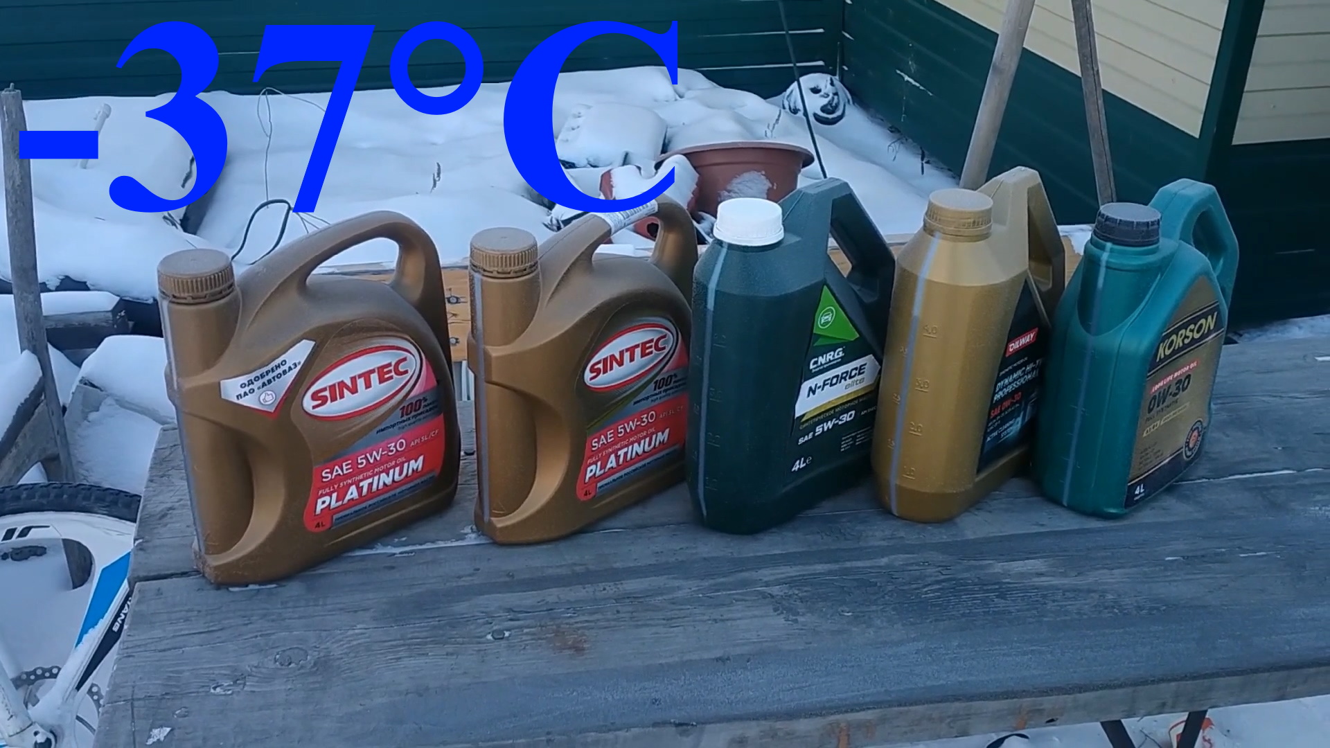 Sintec Platinum 5w-30 Afton vs RichFull в -37°C. И C.N.R.G. 5W-30, OILWAY 0W-30 и KORSON 0W-30 смотреть онлайн