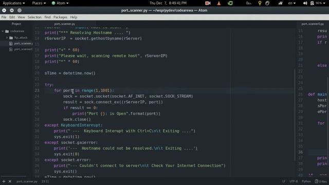 PORTSCANNER WITH PYTHON смотреть онлайн