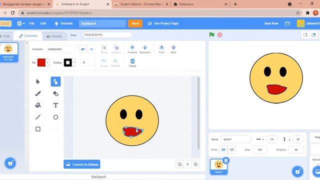 Scratch Face Animation And Scratch Addon Tutorial