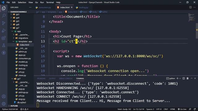 Real Time Data with Frontend Example in Django Channels (Hindi) смотреть онлайн