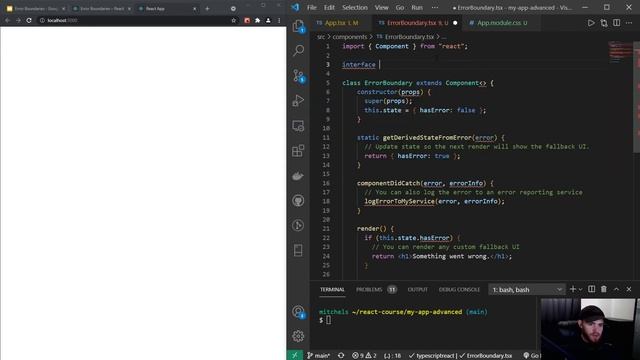 React Course - Advanced - Error Boundaries смотреть онлайн