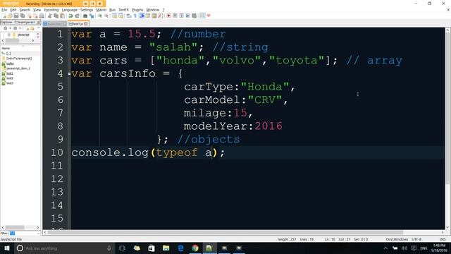 Data Types - أنواع البيانات [Learn JavaScript easy in Arabic #13] смотреть онлайн