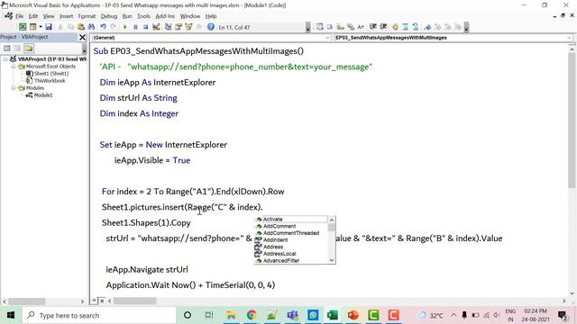 How to send WhatsApp messages with multiple Images | Advanced VBA in Hindi смотреть онлайн