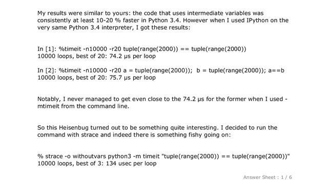 PYTHON : Why is code using intermediate variables faster than code without? смотреть онлайн
