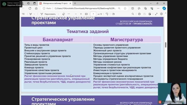 Методический вебинар по направлению «Стратегическое управление проектами» смотреть онлайн