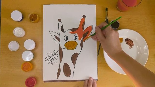 Как нарисовать жирафа ладошками смотреть онлайн