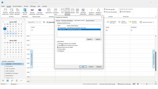 Partager son calendrier Outlook et gérer les accès. смотреть онлайн