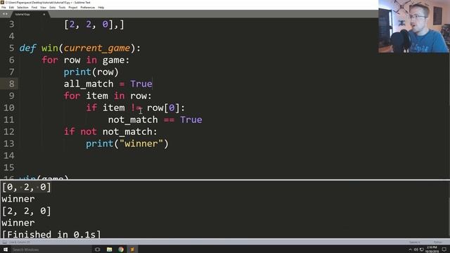Calculating Horizontal Winner - Python 3 Programming Tutorial p.10 смотреть онлайн