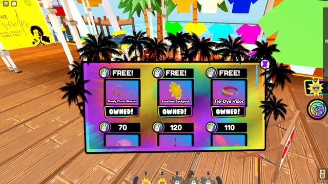 How to get " SHADY CIRCLE GLASSES, SUNSHINE BACKPACK, TIE-DYE VISOR | Roblox TAI VERDES!! FREE ITEM смотреть онлайн