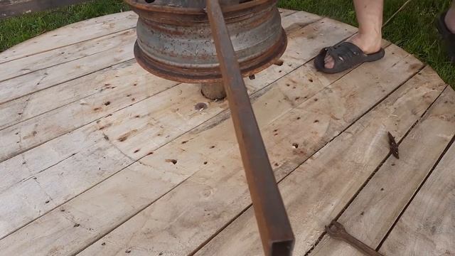 Детская карусель из кабельного барабана и ступицы своими руками ч. 2 смотреть онлайн
