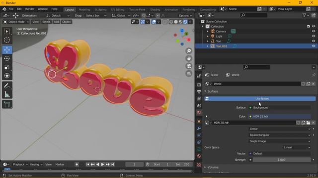 3D Text - Blender 2.92 Tutorial смотреть онлайн