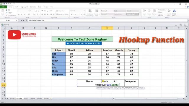 How to use hlookup function in excel in hindi..| смотреть онлайн