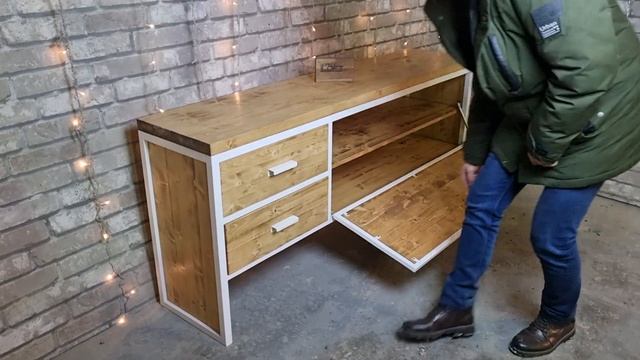 Тумба под телевизор в стиле лофт с ящиками. www.easyloft.net смотреть онлайн