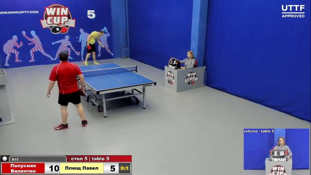 18:00 Полусмяк Валентин 1-3 Плющ Павел стол 5 ЮГ-3 18.03.21