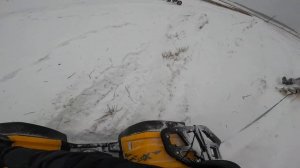 На квадроцикле с цепями и ватрушкой зимой Motoland wild track x 200   (осторожно мат!!!) 4К