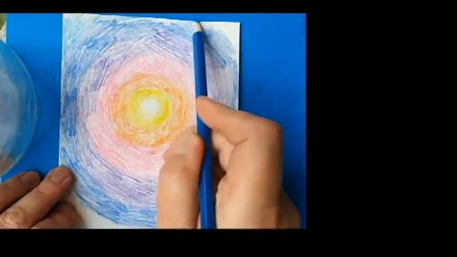 Как нарисовать закат в лесу цветными карандашами, легко и просто смотреть онлайн