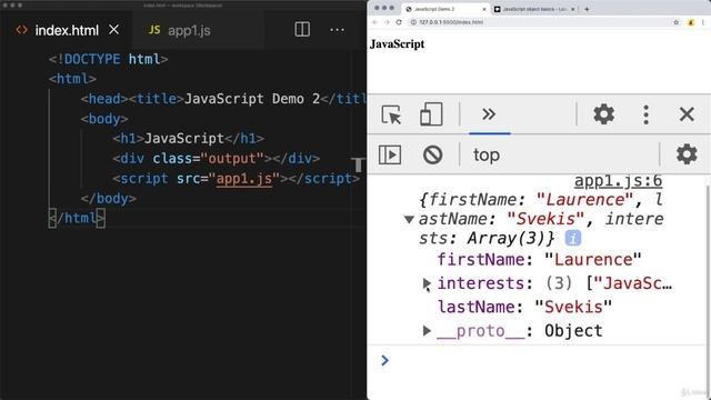 AJAX Dynamic Web Pages 0104 - how to use JavaScript Objects смотреть онлайн