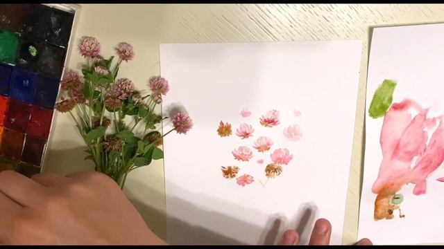 Рисуем полевой клевер акварелью. Рисовать может каждый смотреть онлайн