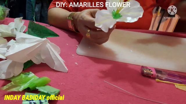 DIY:how to make amaryllis flower from used plastic bag|craft idea смотреть онлайн