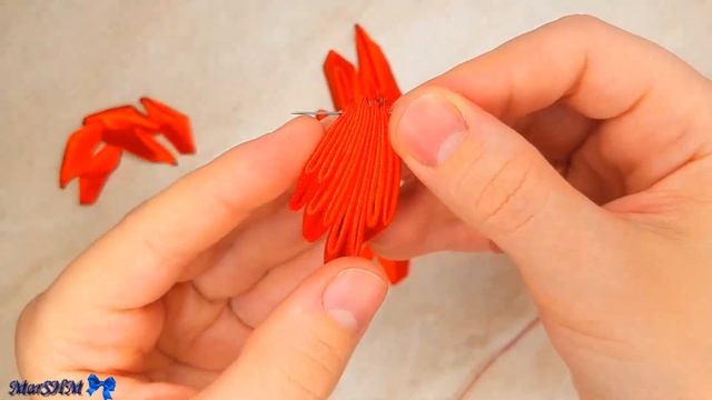 3D Рождественская звезда новогодняя игрушка своими руками Канзаши мастер класс смотреть онлайн