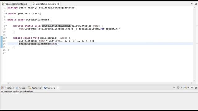 Print Distinct using Java Stream API смотреть онлайн