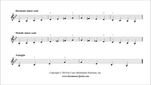 Violin : G Minor Scales & Arpeggio - Grade 1