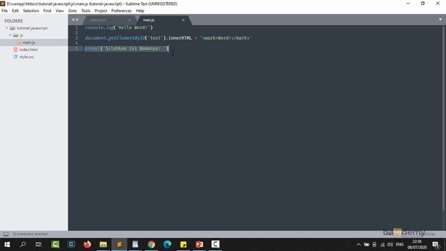Tutorial Javascript untuk Pemula - #8 Dialog Box Prompt смотреть онлайн