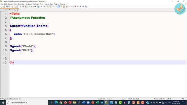 Functions: Anonymous Function смотреть онлайн