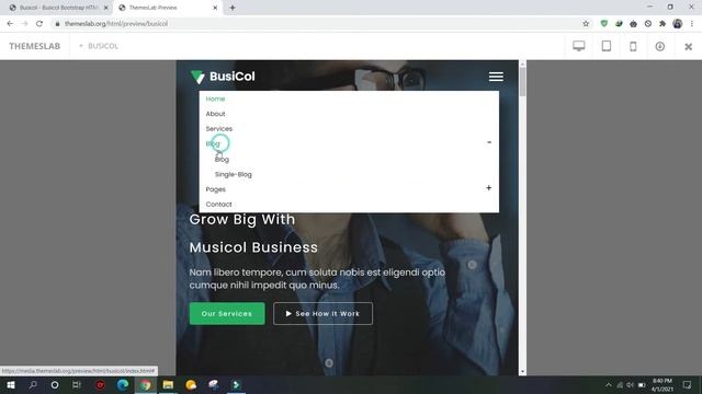 Busicol: Busicol Bootstrap HTML theme смотреть онлайн