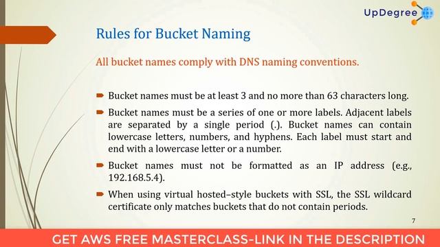 Amazon S3 Tutorial |Rules for Bucket Naming| |Updegree| смотреть онлайн