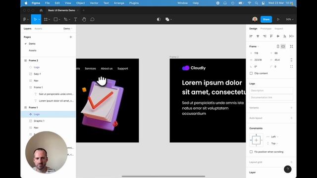 05 Figma Creating a Component - Figma Basics Bootcamp for Beginners Course - CursorUp смотреть онлайн