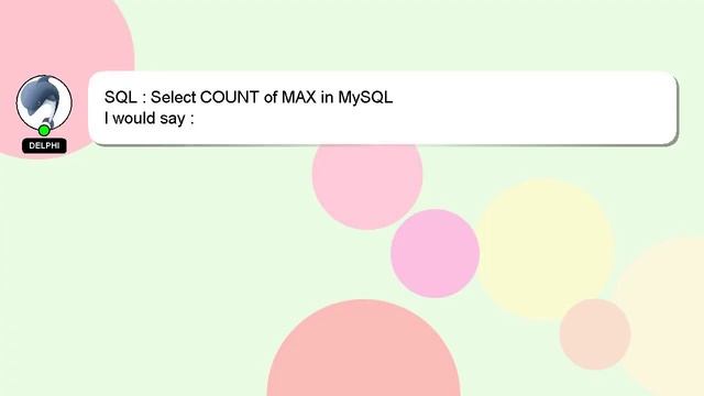 SQL : Select COUNT of MAX in MySQL смотреть онлайн