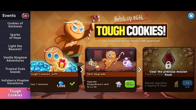 Cookie Run Kingdom Tough Cookies • Upgrade Gingerbrave's To Skill Level 30 ☆☆☆