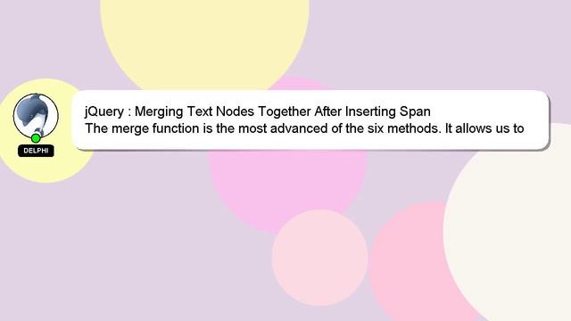jQuery : Merging Text Nodes Together After Inserting Span смотреть онлайн