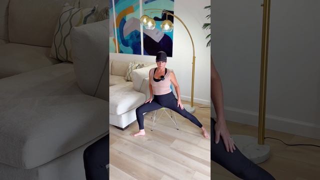 Extended Side Angle Chair Yoga Pose. A wonder stretch that requires a little extra space around you смотреть онлайн