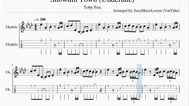 Ukulele Tab: How to play Snowdin Town (Undertale) by Toby Fox смотреть онлайн