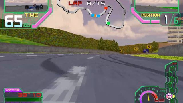 Ace Driver: Victory Lap - Namco System 22 - Red Car - Stream Field Circuit - 15 laps - Full Race смотреть онлайн
