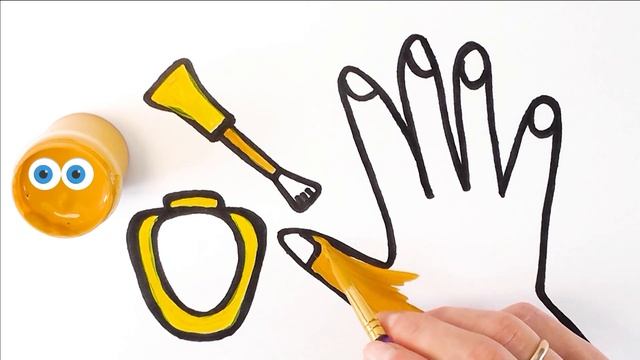 Как нарисовать РУКУ / мультик раскраска РУКА И НОГТИ для детей / Раскраски малышам смотреть онлайн
