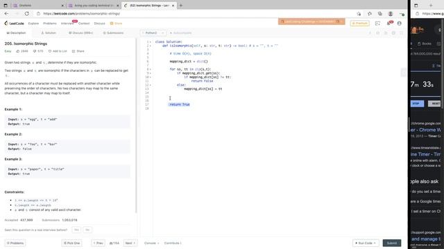 205. Isomorphic Strings смотреть онлайн
