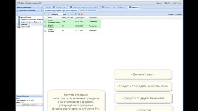 WEB-Интерфейс Долговая книга Общее описание
