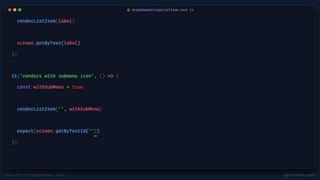Vue 3 Jest Unit тестирование #42 - Тест компонента DropdownSettingsListItem смотреть онлайн