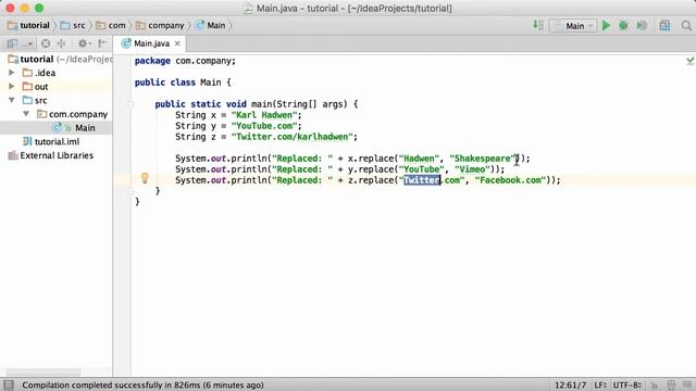 Java Tutorial for Beginners - Learn Java - #47 - replace() Method смотреть онлайн