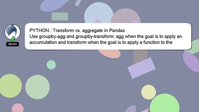 PYTHON : Transform vs. aggregate in Pandas смотреть онлайн