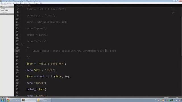 تعلم PHP  باللغة العربية - " String Functions Str Split, Chunk Split"- حلقة 48 смотреть онлайн