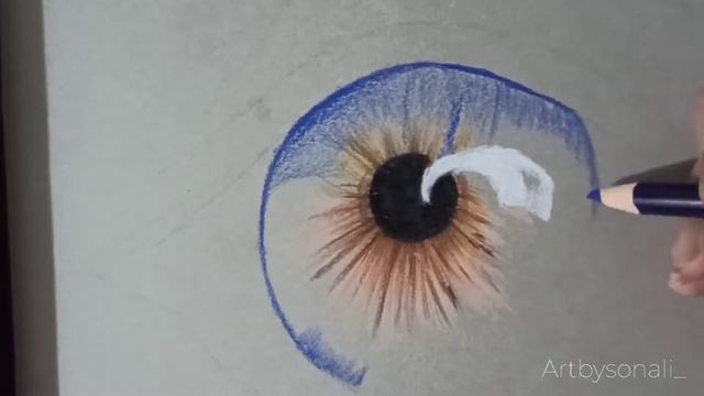 how to draw realistic eye with coloured pencils | brustro coloured pencils |tutorial смотреть онлайн