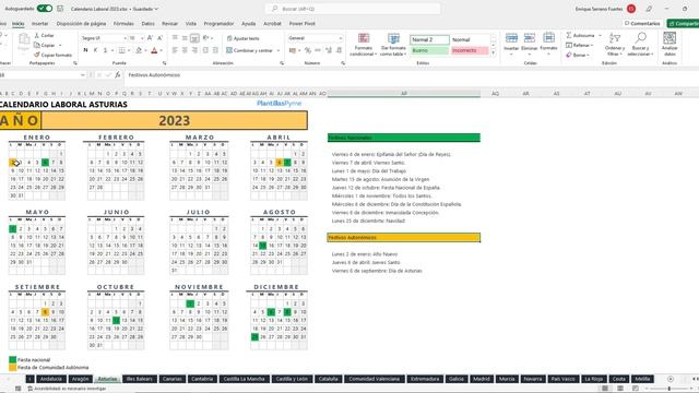 Calendario laboral 2023 en Excel смотреть онлайн